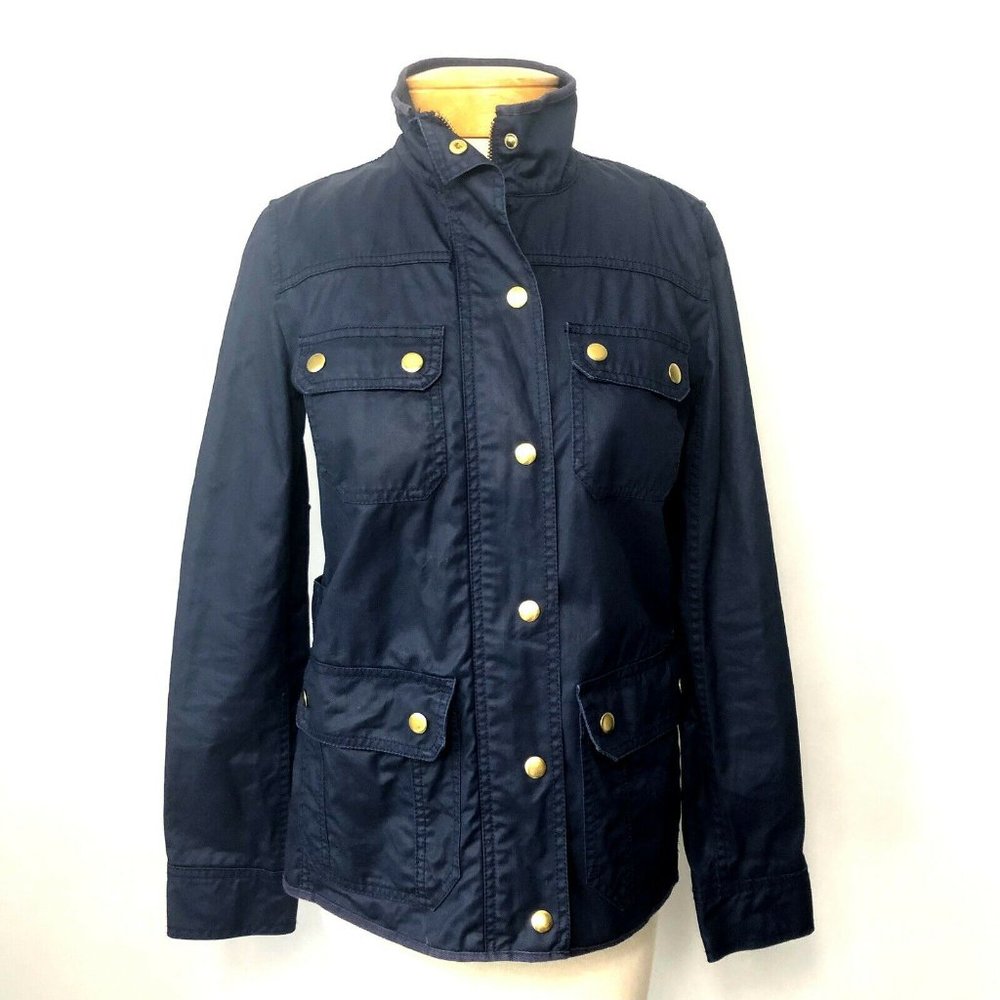 J. Crew Waxed Navy Downtown Field Jacket Small